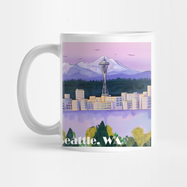 Seattle Washington Skyline by zachlart